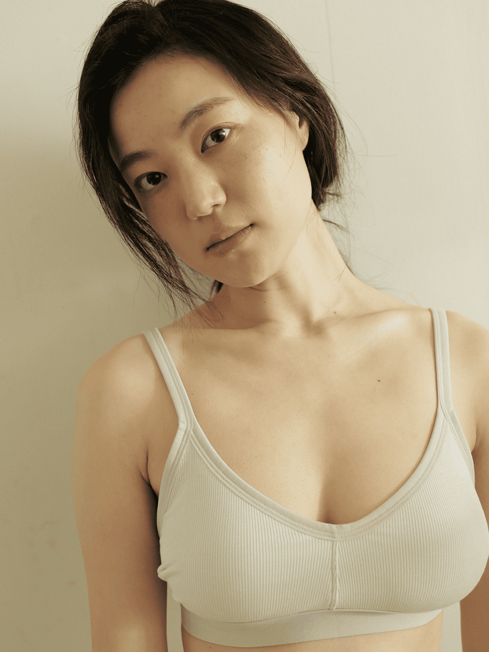 Full Ribbed Tencel Bra & Panties (Fog Color)