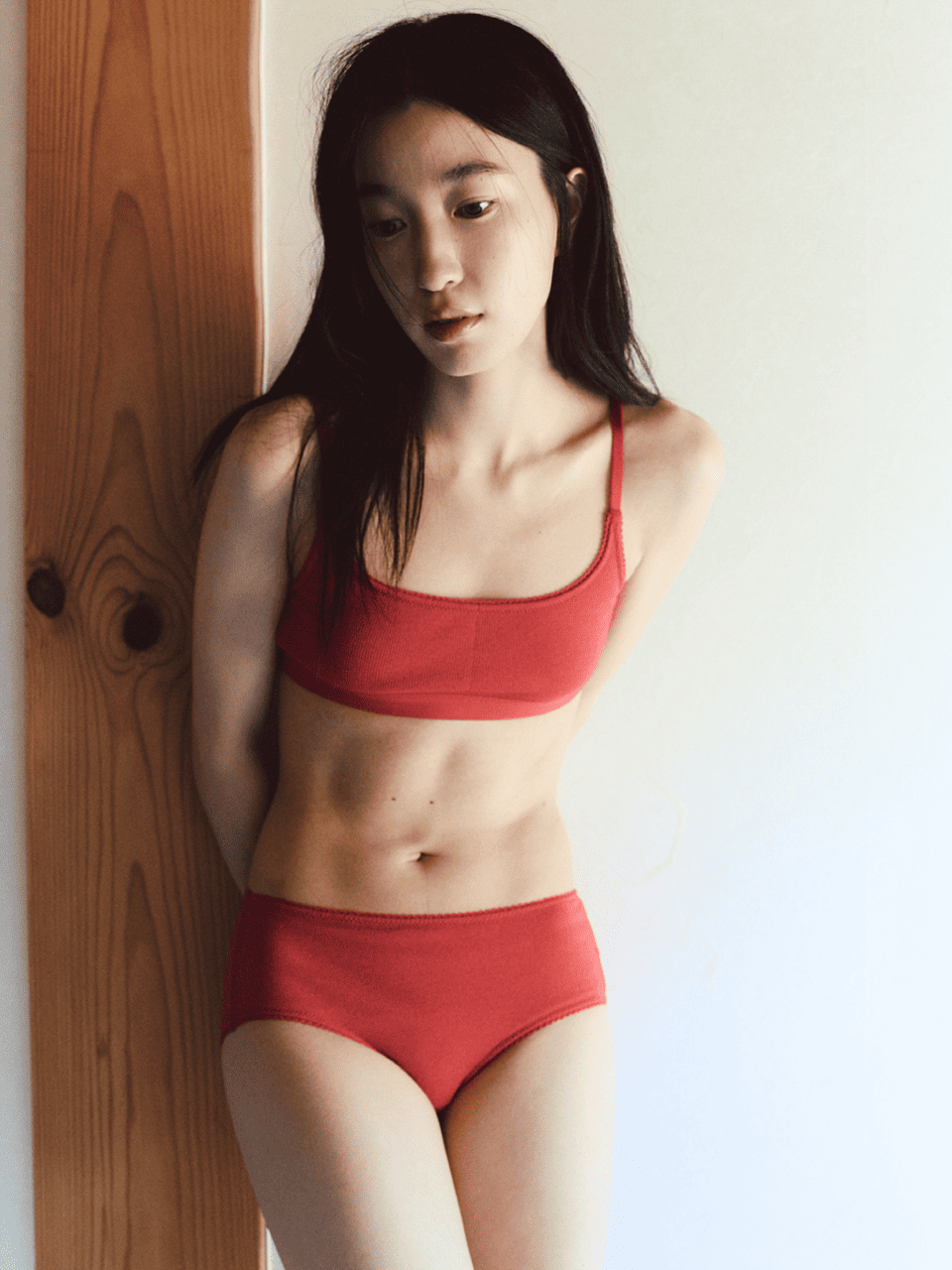 Square Ribbed Modal Bra & Panties (Bloom Color)