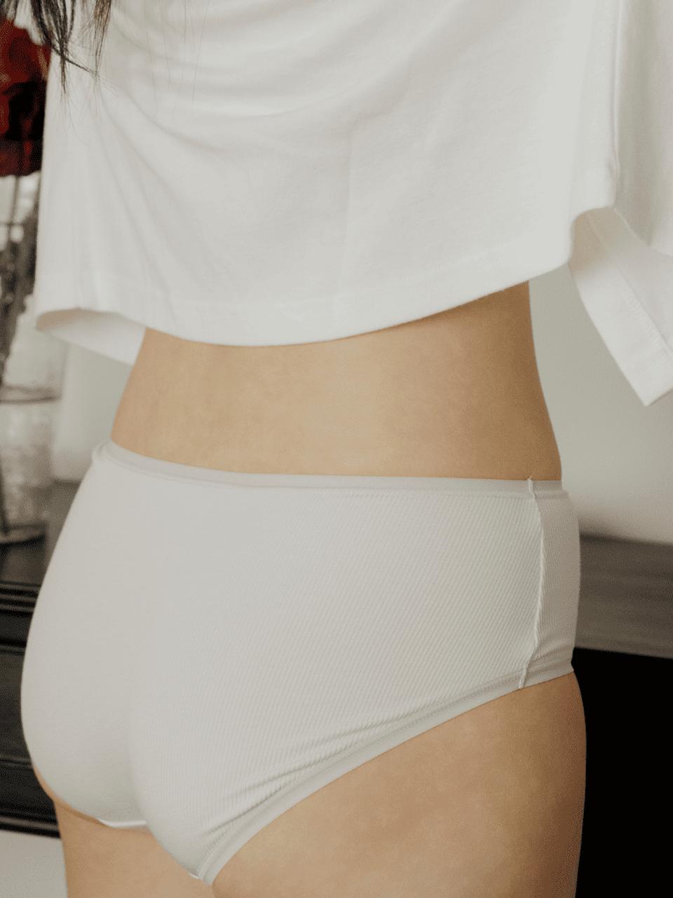 Ribbed Ribbed Tencel Panties (Fog Color)
