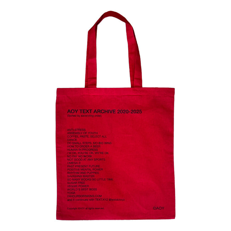 AOY TEXT ARCHIVE BAG (Red Color)