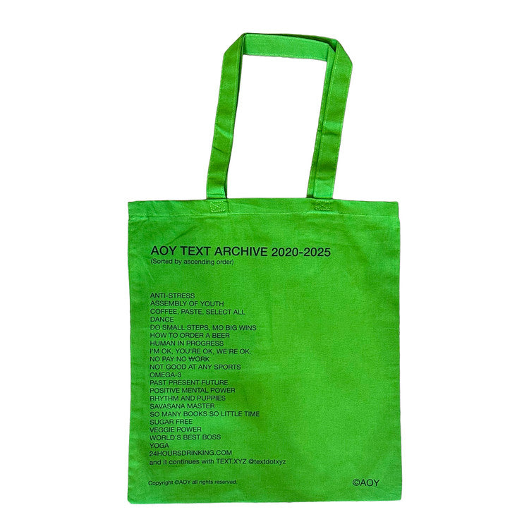 AOY TEXT ARCHIVE BAG Light (Green Color)