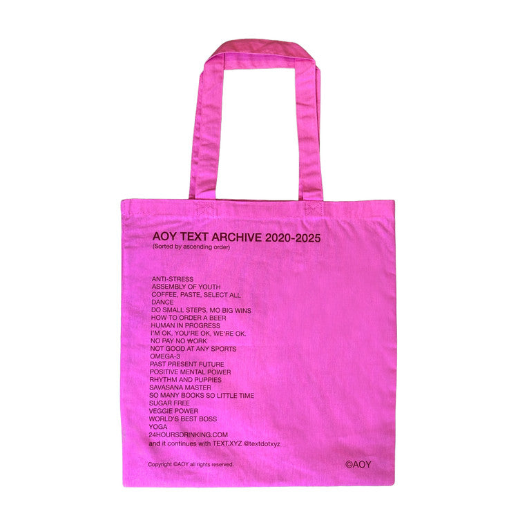 AOY TEXT ARCHIVE BAG (Pink Color)