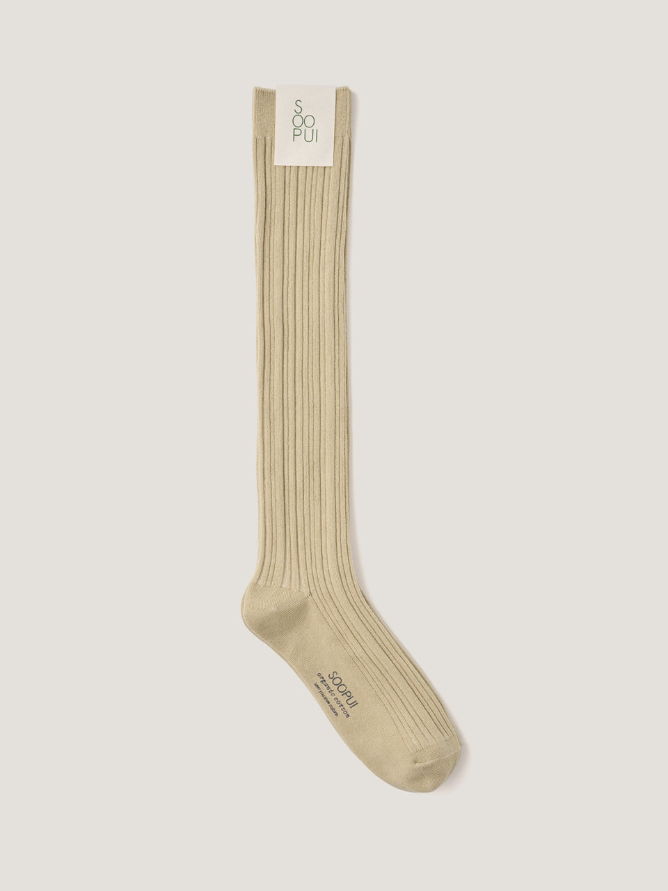 Organic cotton knee socks in beige