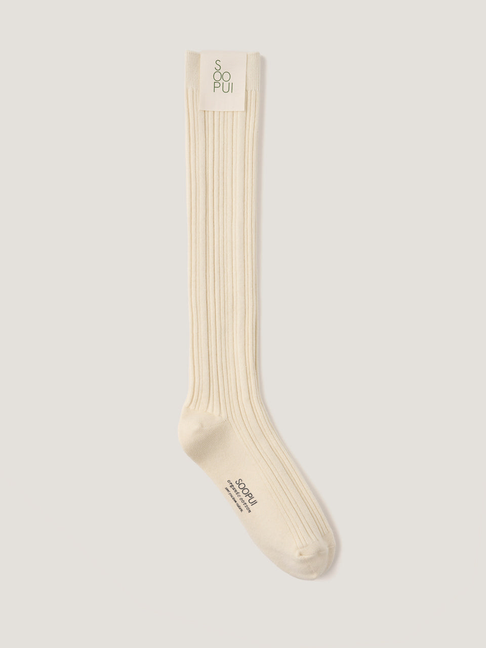 Organic cotton knee socks in ivory
