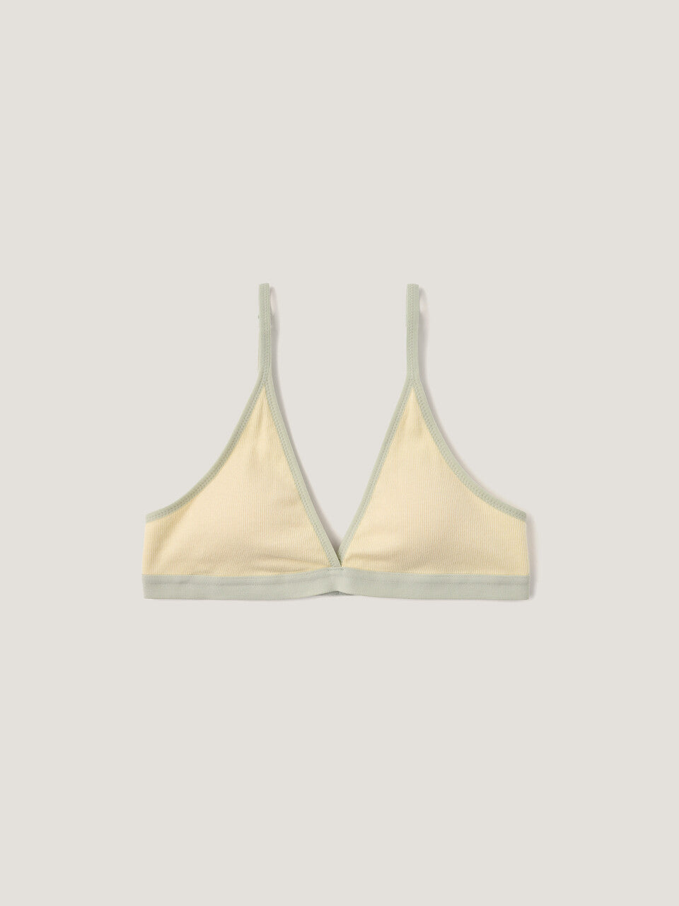 Triangle Ribbed Modal Bra (Lemon Color)