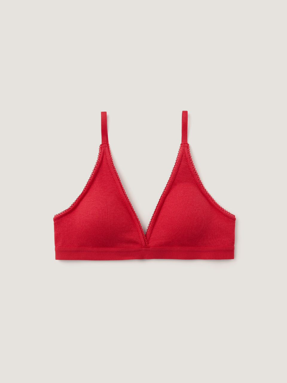 Triangle Ribbed Modal Bra (Bloom Color)