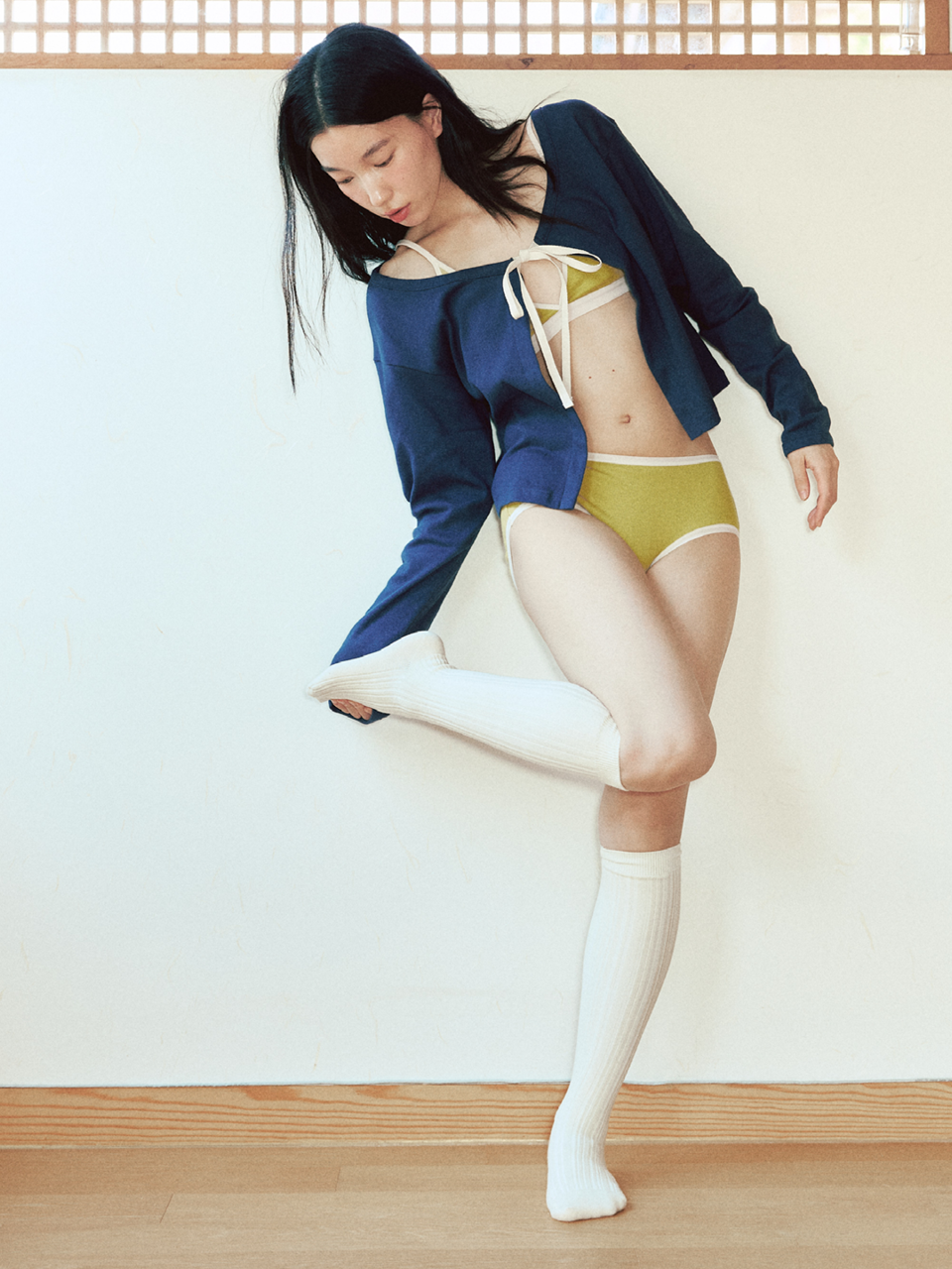 Triangle Ribbed Modal Bra & Panties (Agbae Color)
