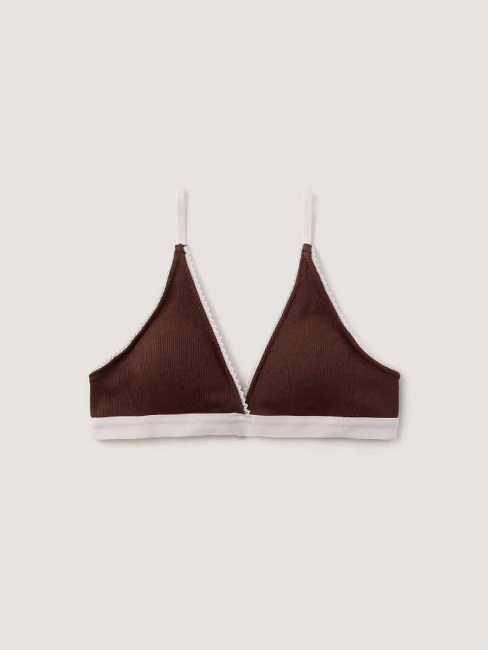 Triangle Ribbed Modal Bra (Acorn Color)