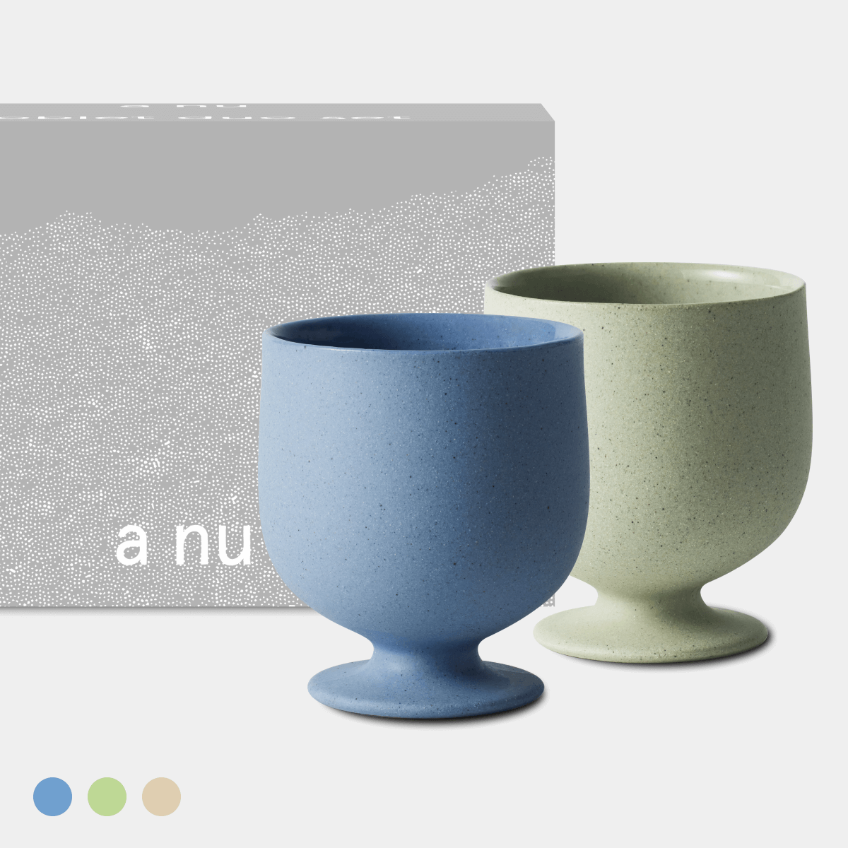 Goblet 250ml Set (Green and Blue Color)
