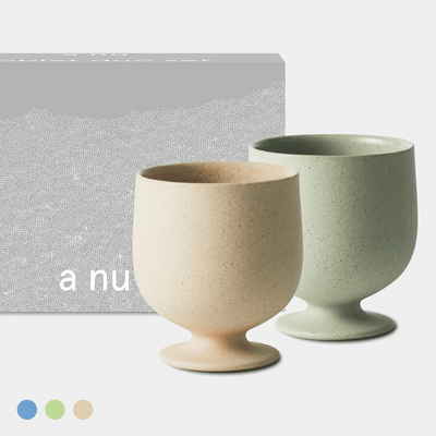 Goblet 250ml Set (Beige and Green Color)