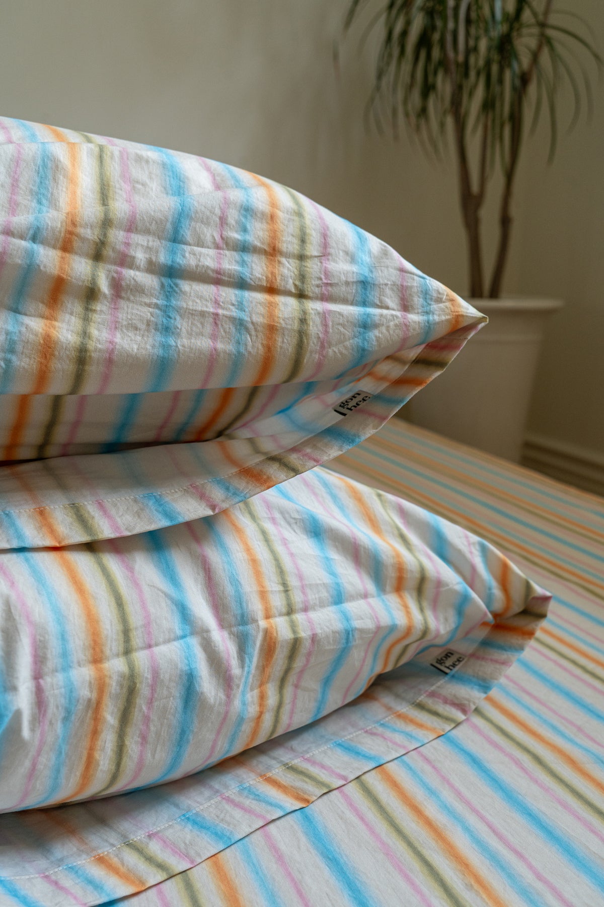 LOOM STRIPE PILLOW COVER (Blue Sketch)