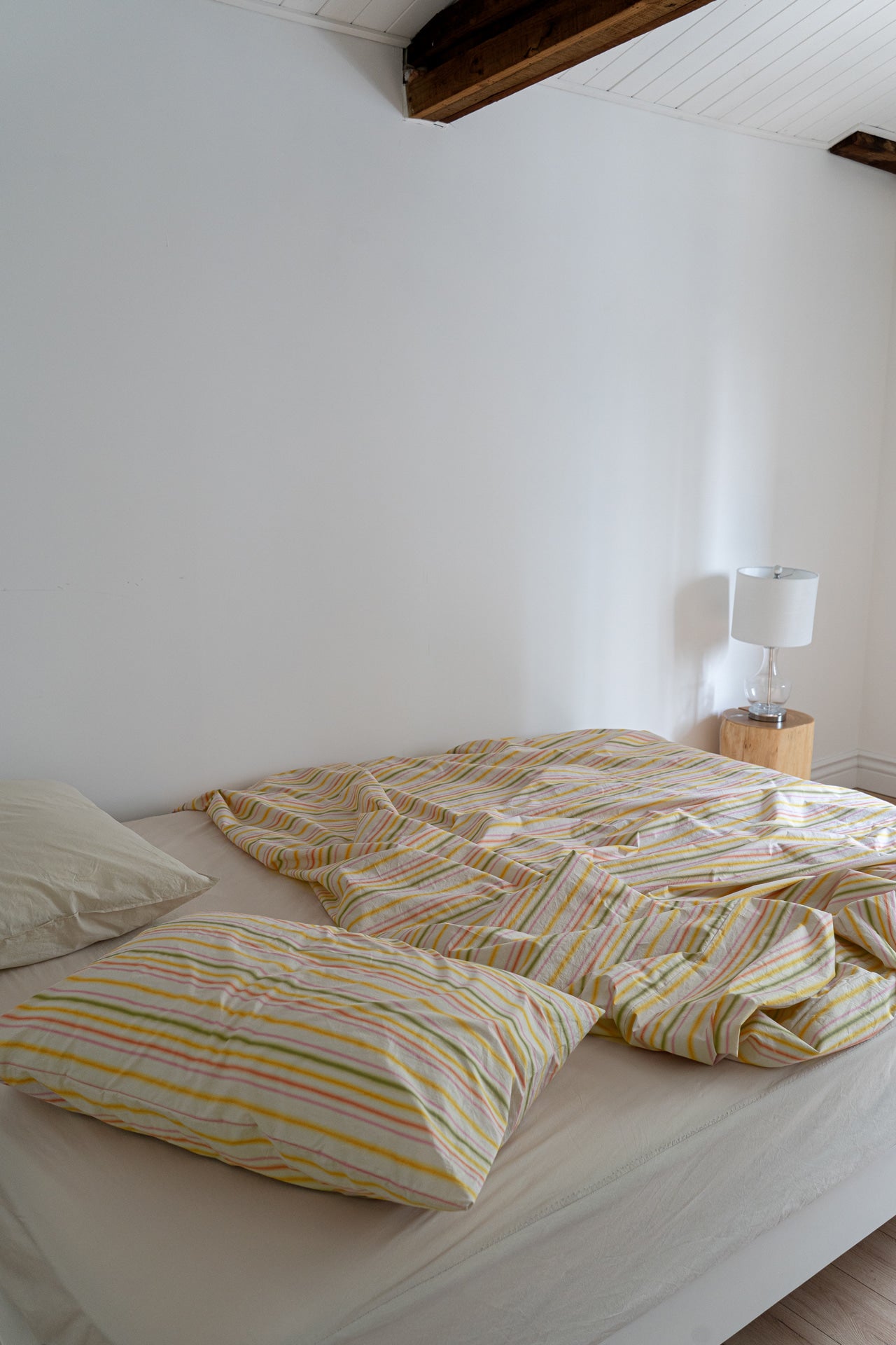 LOOM STRIPE BEDDING SET (Woven peach)
