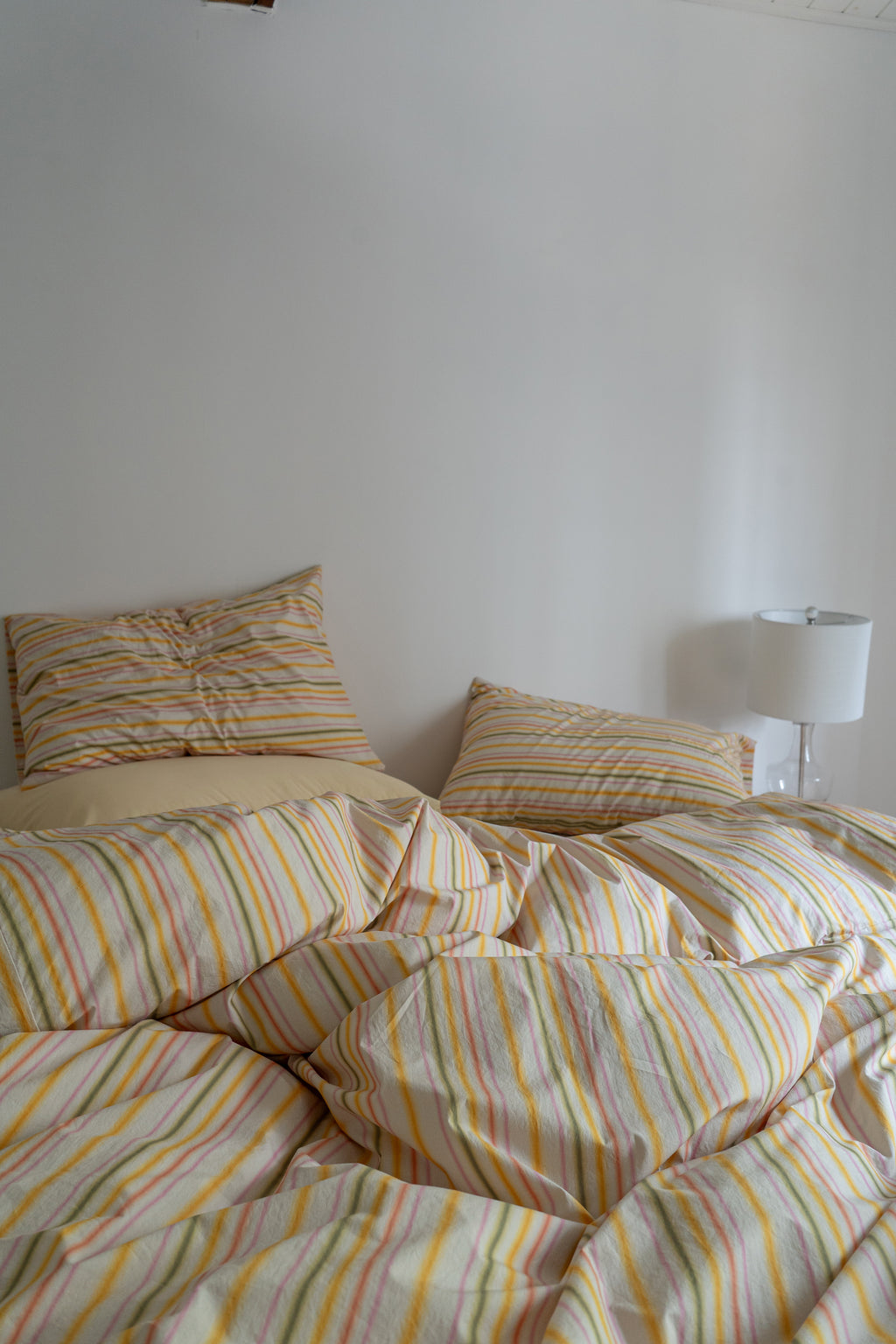 LOOM STRIPE BEDDING SET (Woven peach)