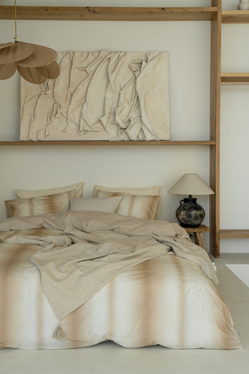 WINTER STRIPE DUVET COVER SET (Croissant Color)