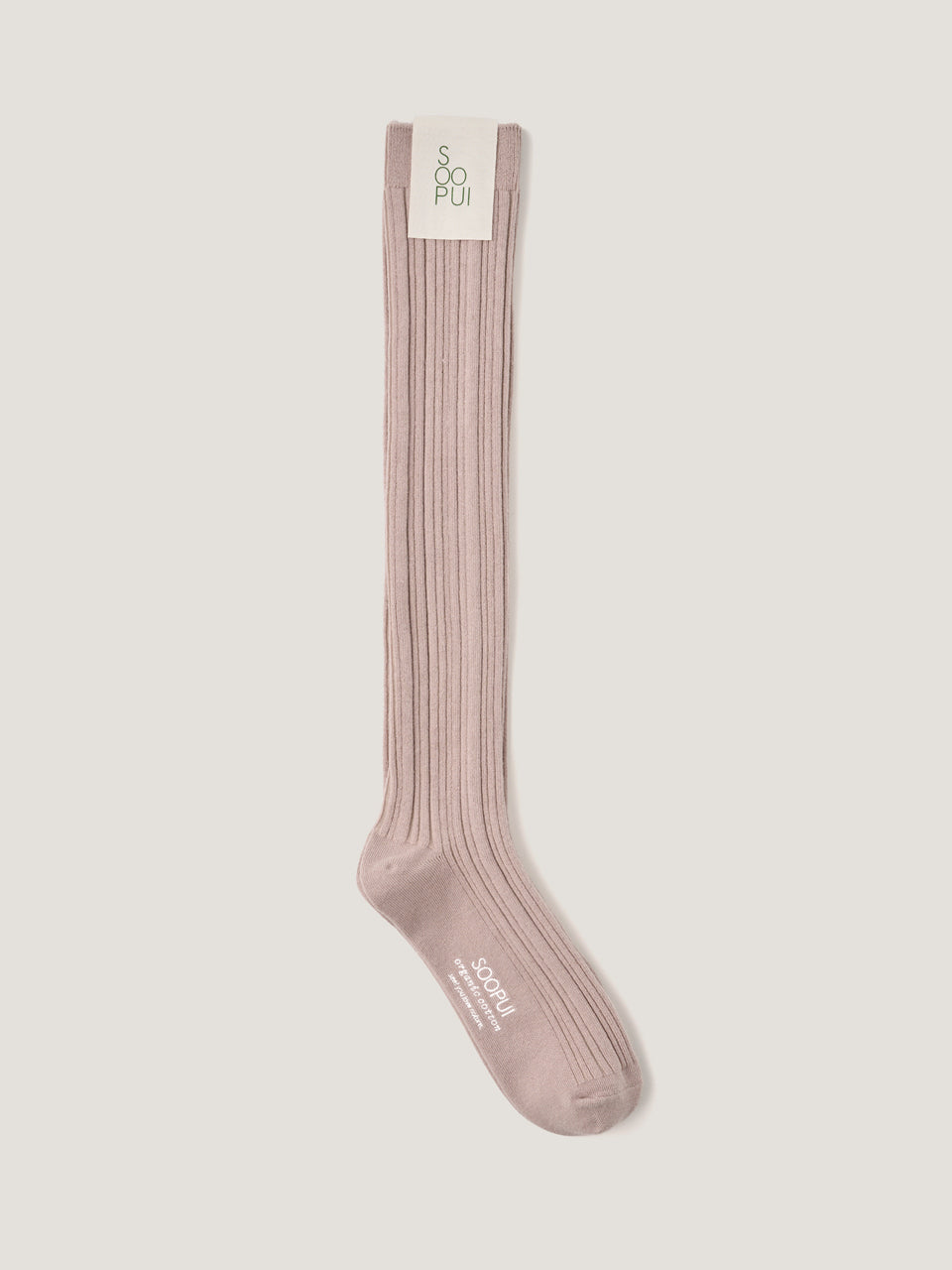 Organic cotton knee socks in mauve